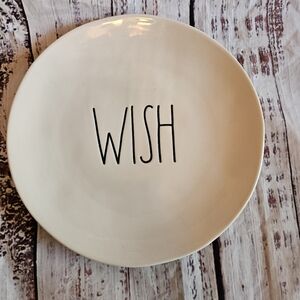Rae Dunn WISH Plate 8 Inch White Artisan Collection by Magenta